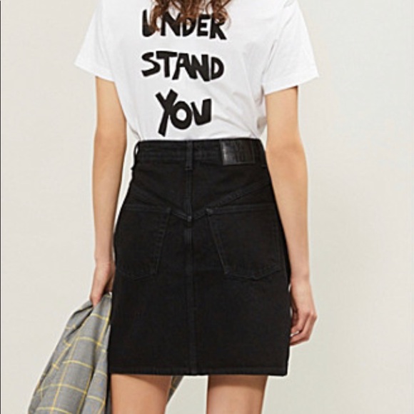 Sandro Zina High rise black denim mini skirt size small - Picture 4 of 14